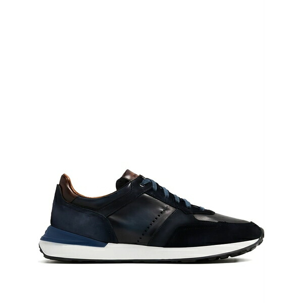 マグナーニ メンズ スニーカー シューズ Suede leather-panel sneakers Blue