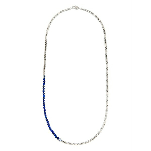 タテオシアン メンズ 首飾り・チョー鉄道車両 付属物 Bead-embellished two-tone necklace Blue