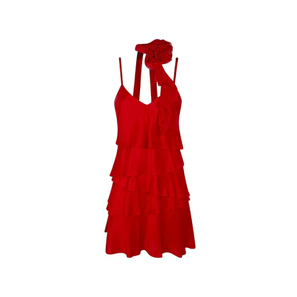 ブルーガール レディース ワンピース トップス Tiered mini dress Red|asty
