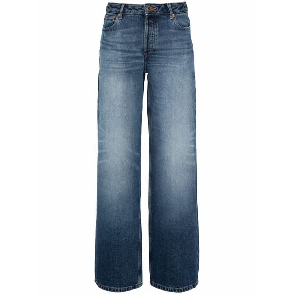 アーペーセー レディース ジーンズズボン下 ボトムス Elizabeth mid-rise straight-leg jeans Blue