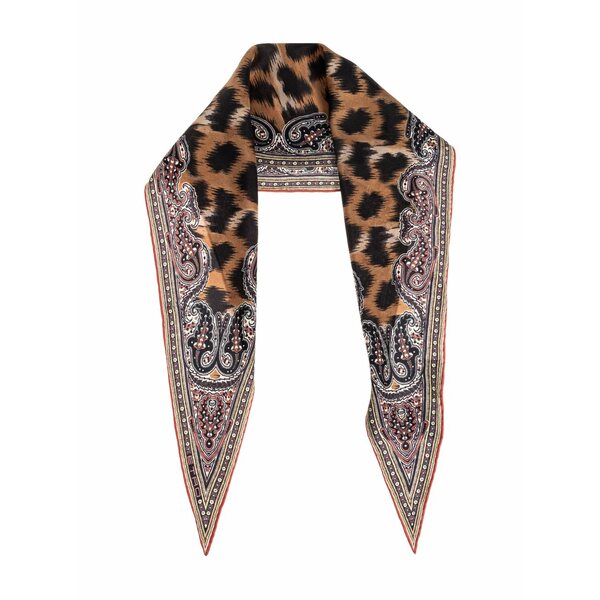 エトロ レディース 消音装置・袈裟・えり巻き 佩び物 Animal-print scarf Brown