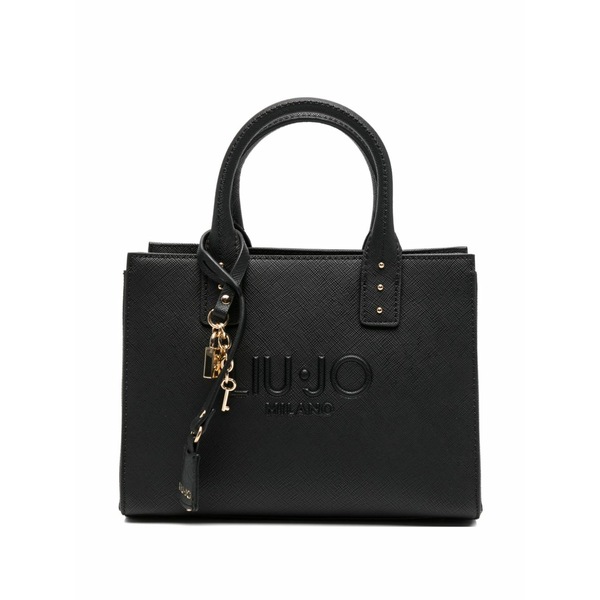 リュージョー レディース トートバッグ バッグ Small logo-embossed tote bag Black|asty