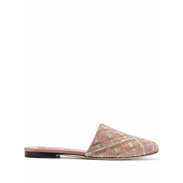 マルコ デ ヴィンチェンツオ レディース サンダル シューズ Check-crystal slippers Pink