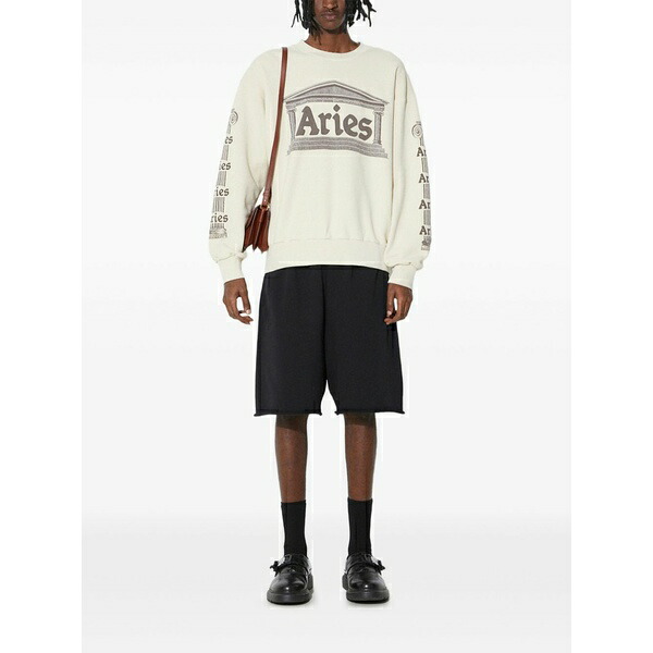 アリーズ メンズ パーカー・スウェットシャツ アウター Temple-print sweatshirt White メンズファッション-パーカー-トップス