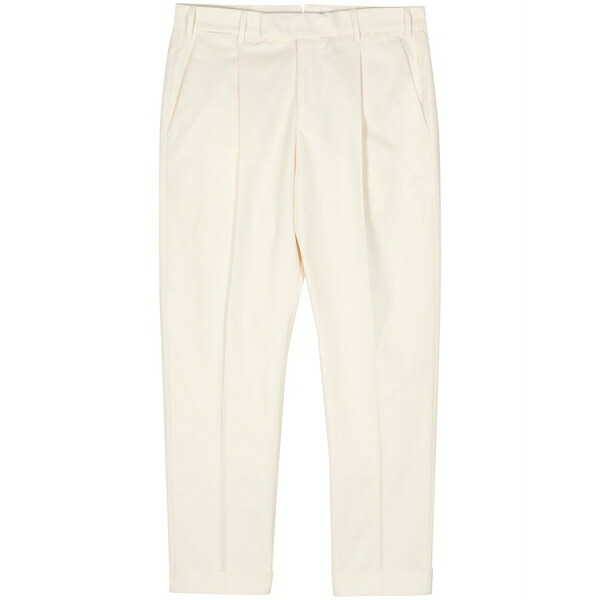 PTトリノ メンズ 心地好いズボン下 ボトムス Pressed-crease slim-cut trousers Neutrals
