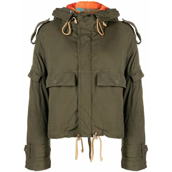 ディースクエアード レディース 上衣＆上衣 アウター Fleece-lined hooded jacket Green