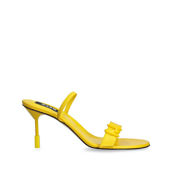 エムエスジイエム レディース サンダル シューズ 85mm logo-plaque sandals Yellow|asty