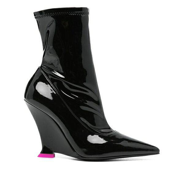 トロワジュイン レディース ブーツ シューズ Marla 100粍 wedge boots Black