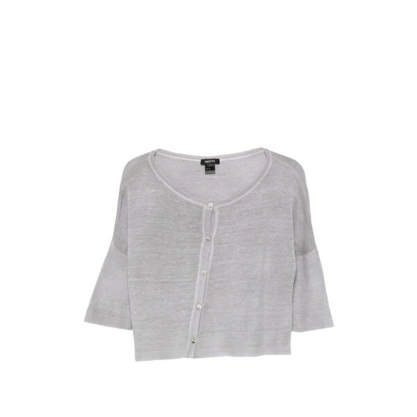 アヴァントワ レディース ジレー アウター Fine-knit button-up cardigan Grey