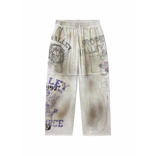 ベール メンズ カジュアルパンツ ボトムス Butcher print track pants Grey
