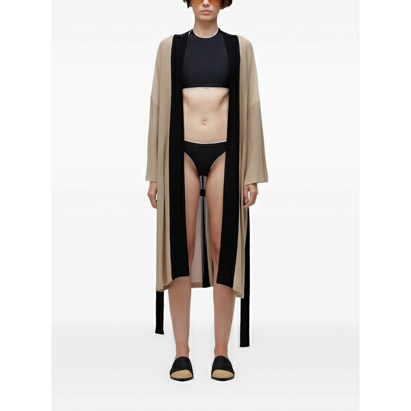 オスクレン レディース 厚地の外套 アウター Knitted belted coat Neutrals