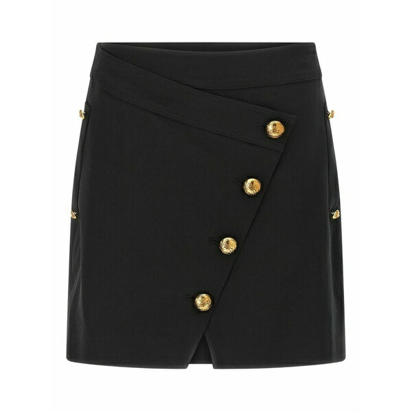 エリザベスフランキ レディース スカート ボトムス Asymmetrical jewel button skirt Black