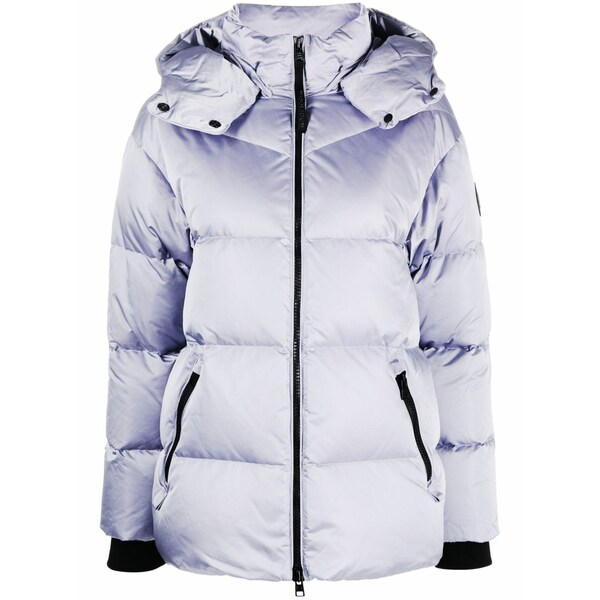羊毛 金持ち レディース 上衣＆上衣 アウター Logo-patch hooded padded jacket Purple