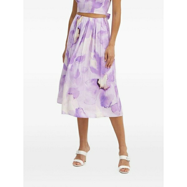 バードット レディース スカート ボトムス Floral-print skirt Purple｜asty