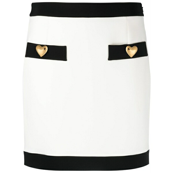 モスキーノ レディース スコート ボトムス Button-detailed fitted skirt White レディースファッション-ボトムス