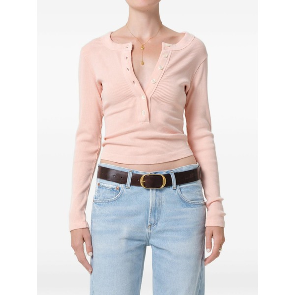 シチズンズ オブ 人間らしさ レディース プルオーバー トップス Varra ribbed henley long-sleeve t-shirt Pink