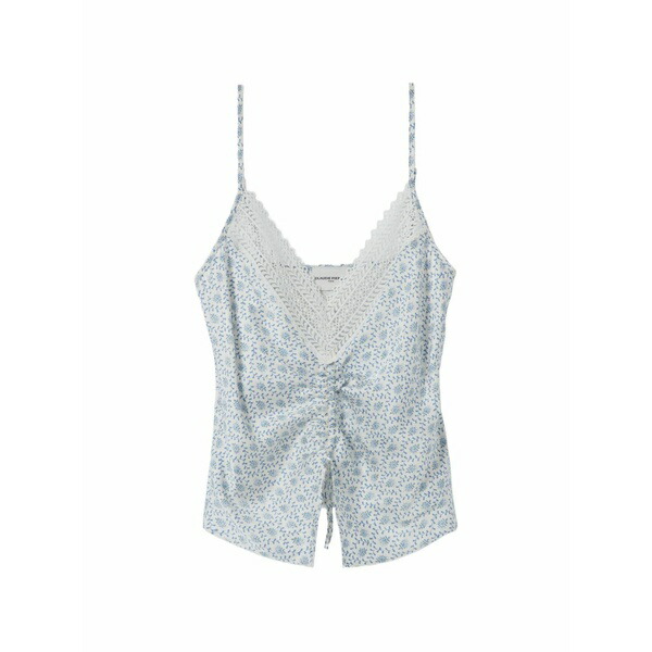 クローディピエルロ レディース スポーツシャツ トップス Lace floral top White