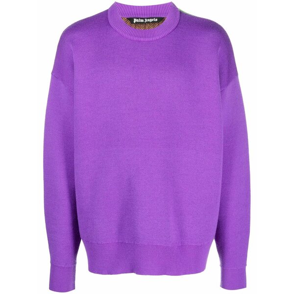 パーム・エンジェルス メンズ 編み物\u0026プルオーバー アウター Palm-tree wool-knit jumper Purple