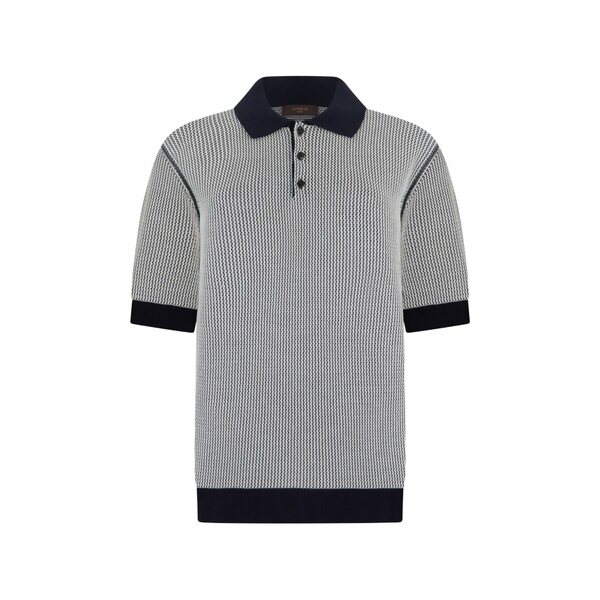 投げることお召しもの メンズ スポーツシャツ トップス Ribbed-knit polo shirt Neutrals