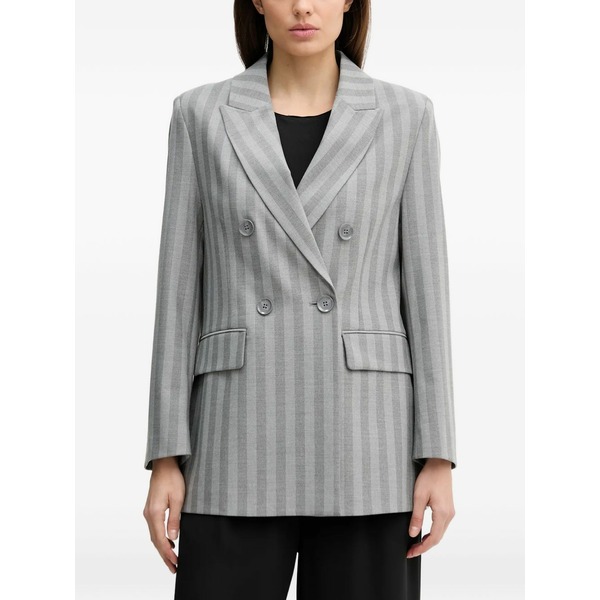 シスレー レディース 上衣＆上衣 アウター Striped double-breasted blazer Grey