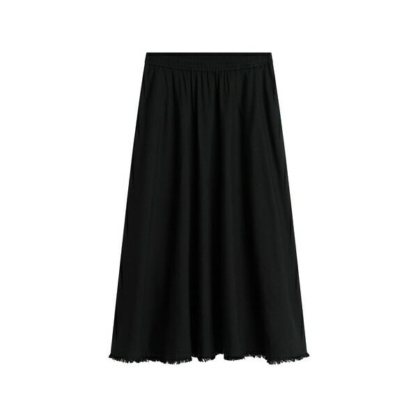 トミー ヒルフィガー レディース スカート ボトムス Frayed-hem gathered skirt Black|asty