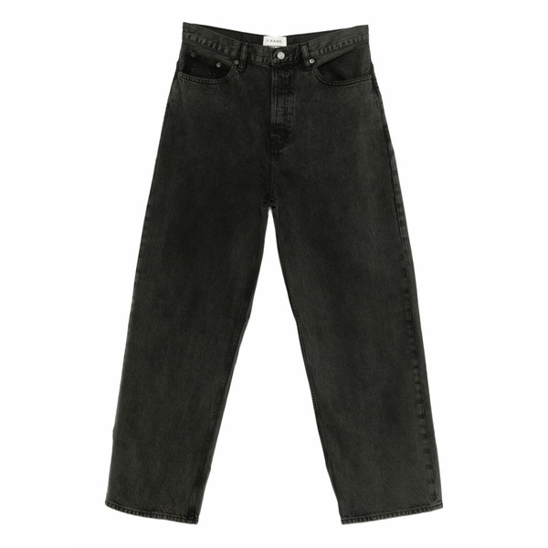 ひな形 メンズ ジーンズズボン下 ボトムス Five-pockets straight-leg jeans Black