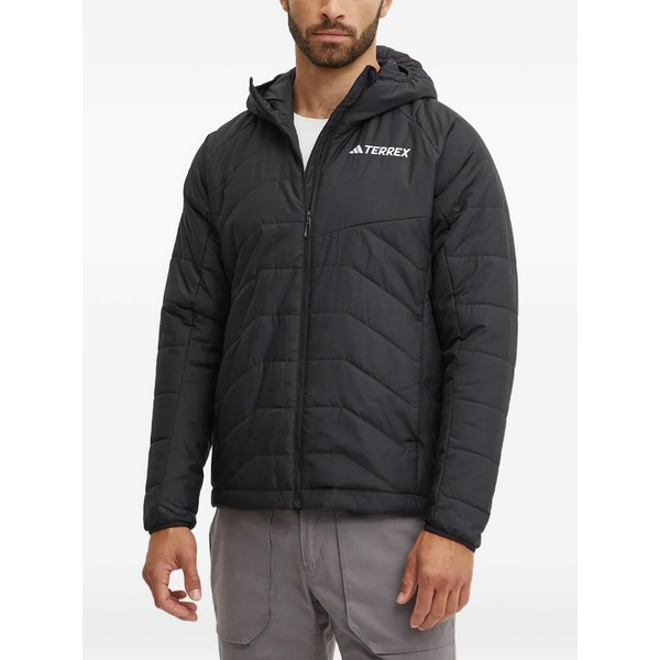 アディダス メンズ 上衣＆上衣 アウター Hooded-neck insulated jacket Black