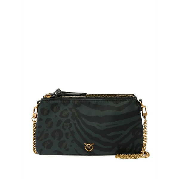 ピンコ レディース クラッチペダル御徒面子 御徒面子 Animal-print zip clutch bag Black