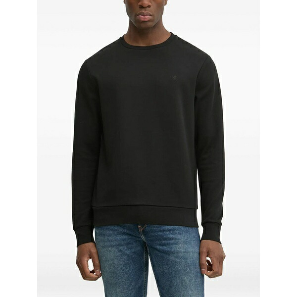 ハケット メンズ パーカー・スウェットシャツ アウター Logo-embroidered crew-neck sweatshirt Black