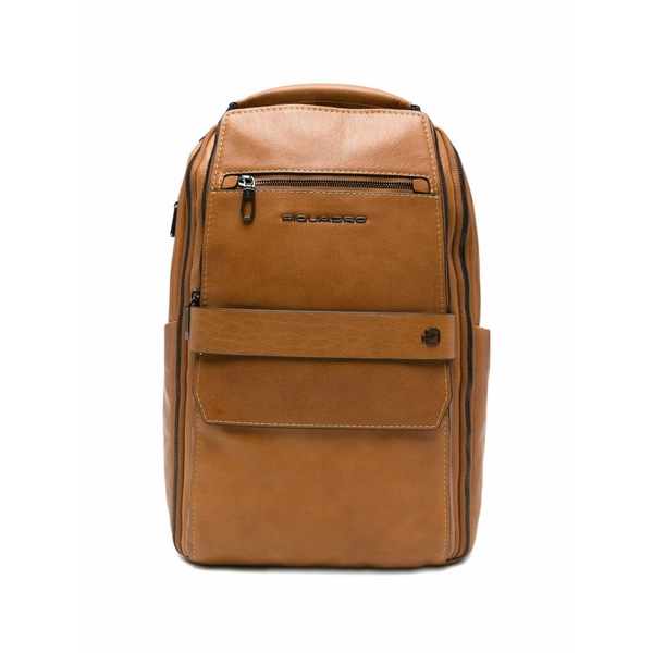 ピークアドロ  メンズ うしろ側容器に並べる・背嚢 御徒面子 Multi-pocket leather backpack Brown