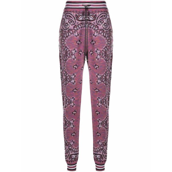 アミリ レディース ティーシャツ トップス Bandana-pattern knitted track pants Purple