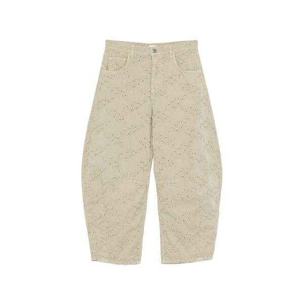 リュージョー レディース 心地好いズボン下 ボトムス Logo detail floral trousers Neutrals