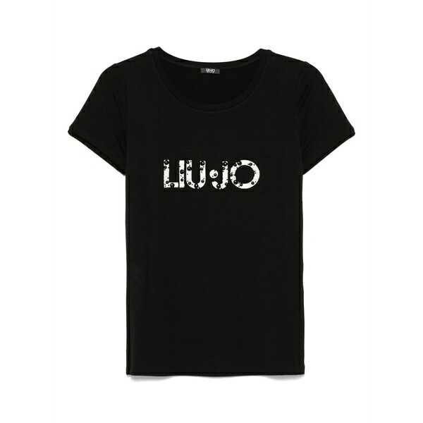リュージョー レディース Tシャツ トップス Logo-print t-shirt Black｜asty