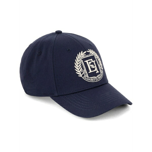 エリザベスフランキ レディース かぶり笠 添え物 Embroidered-logo cotton baseball cap Blue