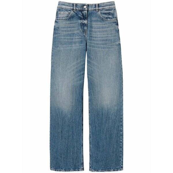ツイン仕掛ける レディース ジーンズズボン下 ボトムス Straight-leg jeans Blue