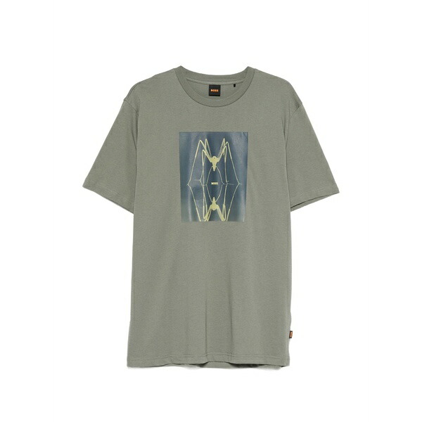 ボス メンズ Tシャツ トップス Creature graphic-print t-shirt Green｜asty