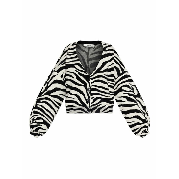 ゲタス レディース ジレー アウター Zebra-print balloon-sleeve cardigan -