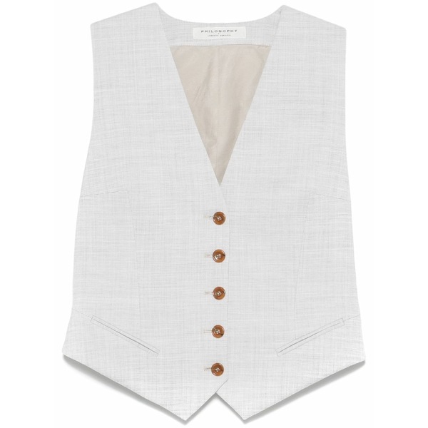フィロソフィーデロレンゾセラフィーニ レディース コート アウター Textured waistcoat Neutrals｜asty