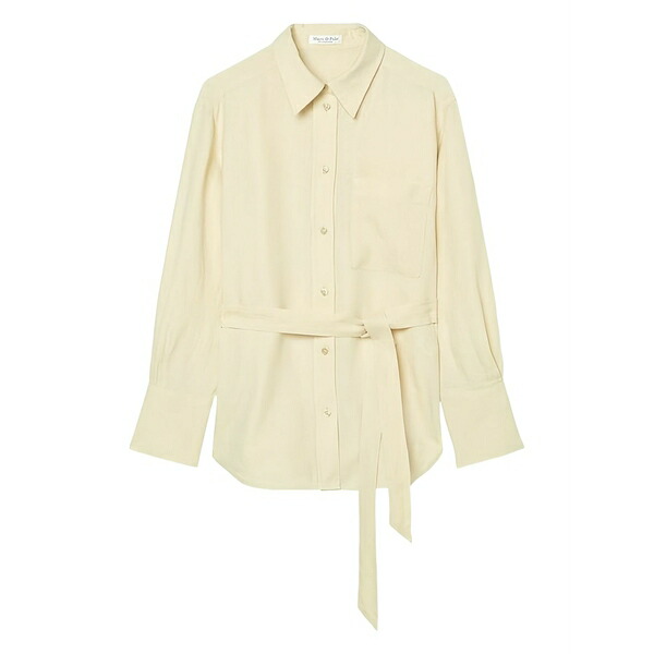 マルコポーロ レディース シャツ トップス Belted button-up shirt Neutrals｜asty