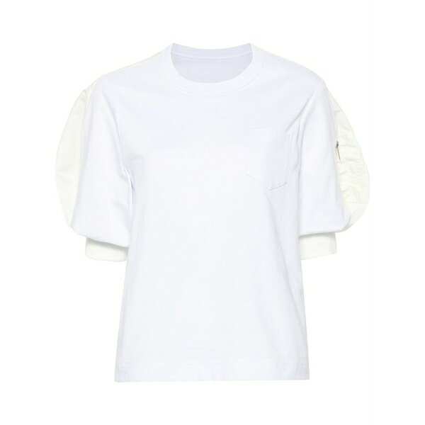 サカイ レディース Tシャツ トップス Cotton jersey t-shirt White｜asty