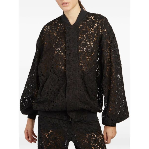 フェデリカ・トシ レディース 上衣＆上衣 アウター Lace bomber jacket Black