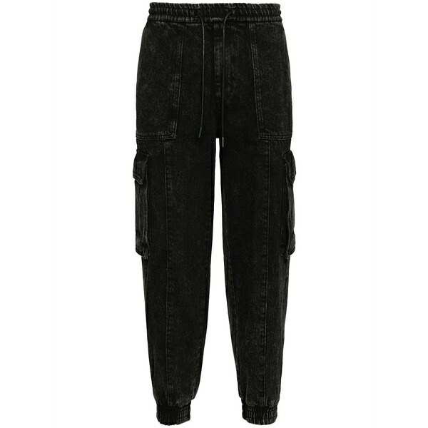 ジュン・ジー メンズ デニムパンツ ボトムス Cargo tapered jeans Black|asty