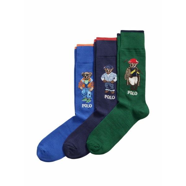 ラルフローレン メンズ ソックス アンダー御召しもの Patterned socks Blue
