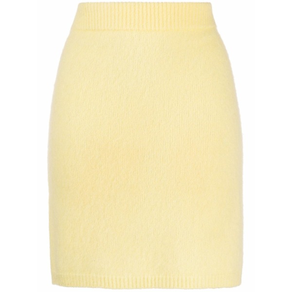 カシミア イン ラブ レディース スカート ボトムス Ula fine-knit miniskirt Yellow|asty