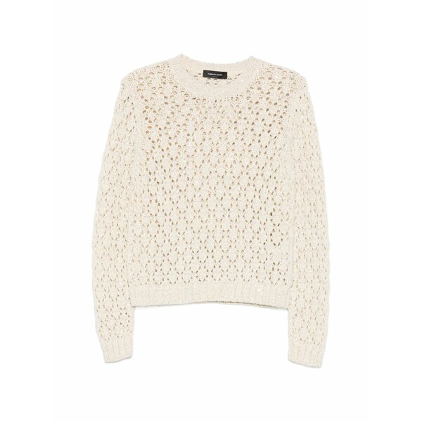 ファビアナ フィリッピ レディース 編み物\u0026スウェーター アウター Open-knit crew-neck sweater  Neutrals