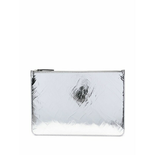 マルタンマルジェラ メンズ 商行為系 御徒面子 Four-stitch logo clutch Silver