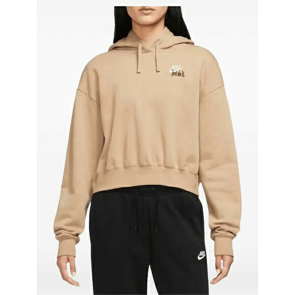 ナイキ レディース パーカー・スウェットシャツ アウター Oversized cropped pullover hoodie Neutrals