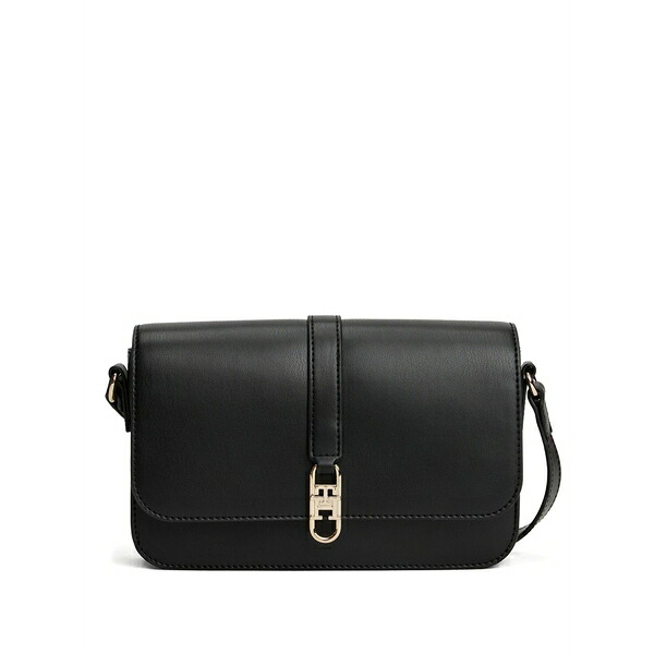 トミー ヒルフィガー レディース ショルダーバッグ バッグ Logo-plaque shoulder bag Black|asty