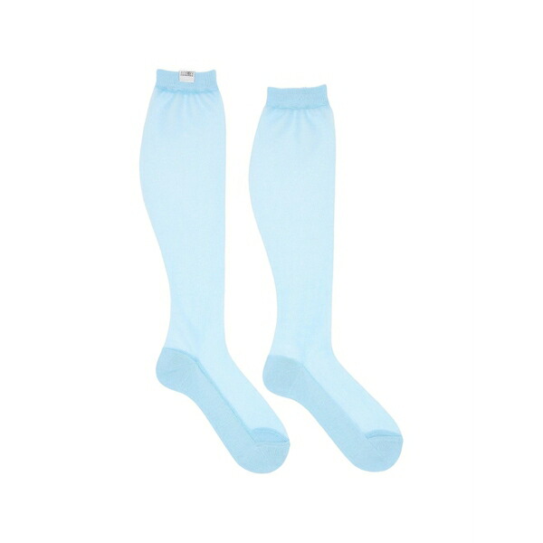 マルタンマルジェラ レディース ソックス アンダー御召しもの Ribbed-cuffs socks Blue