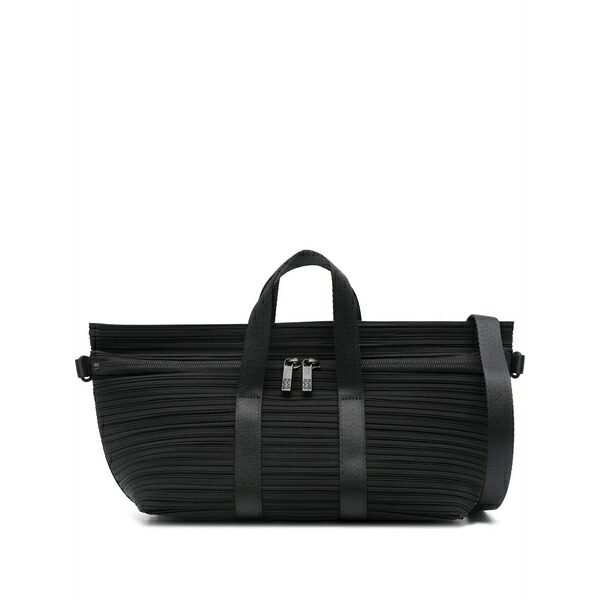 筋目 プリーズ イッセイ ミヤケ レディース ショルダーバッグ 御徒面子 Boston pleated satchel Black